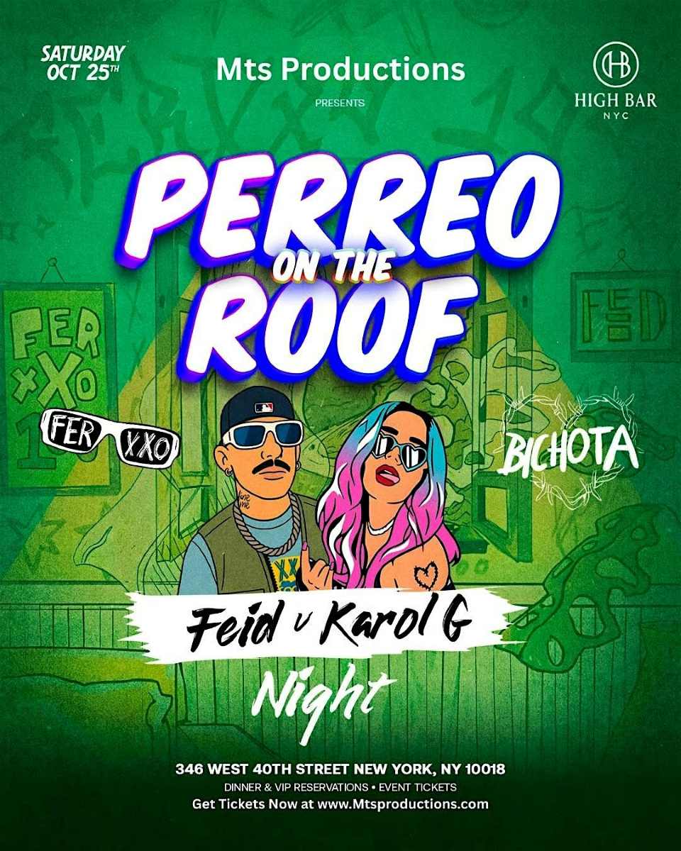 Buy tickets for Feid v Karol G Night at High Bar New York – Midtown Manhattan Feid v Karol G Night at High Bar New York – Midtown Manhattan