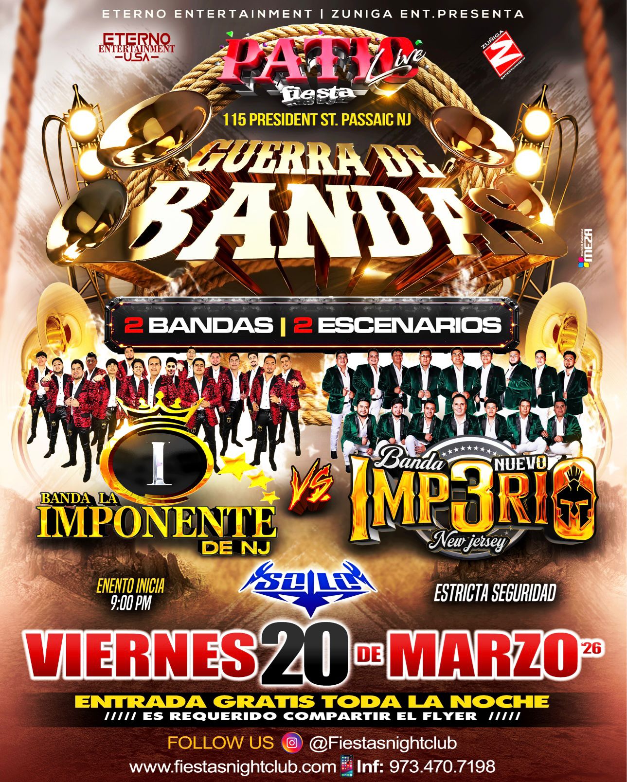 GUERRA DE BANDAS, 2 BANDAS, 2 ESCENARIOS