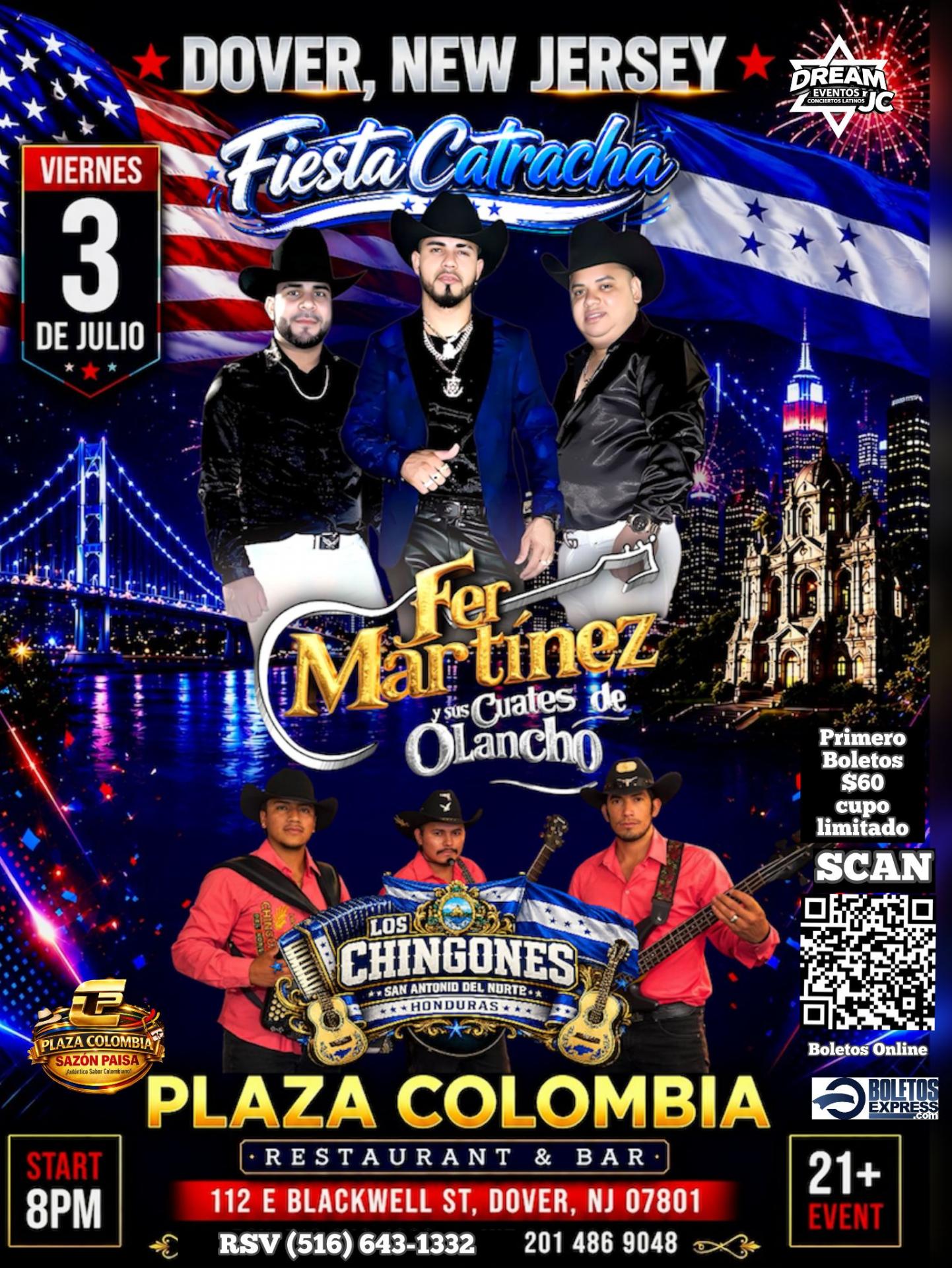 Fer Martínez, en Dover, New Jersey, viernes 3 de julio y los Chingones de San Antonio Del Norte