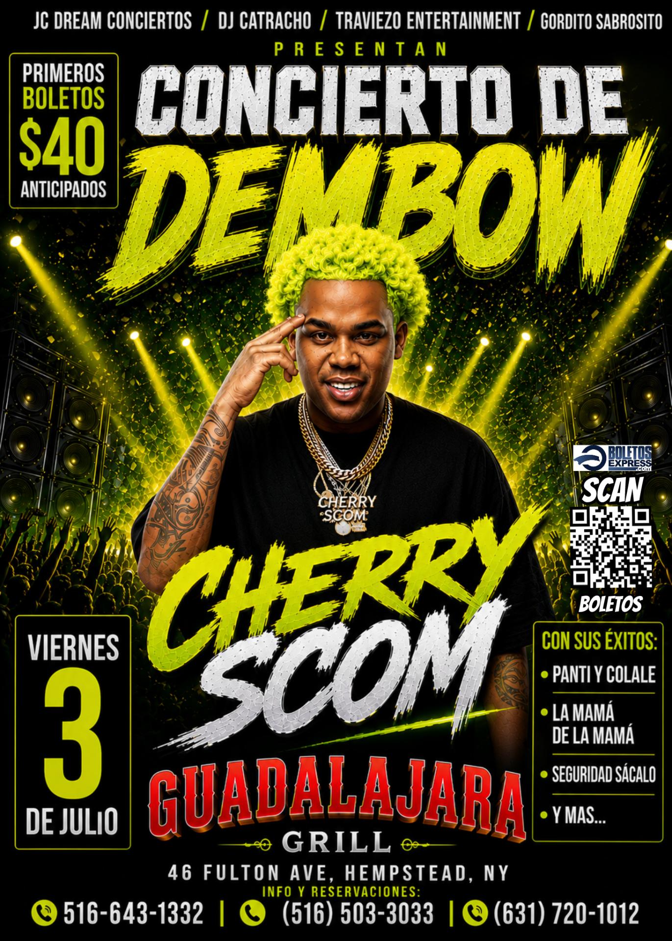 CHERRY SCOM en concierto de Dembow / Guadalajara Grill, Hempstead ny