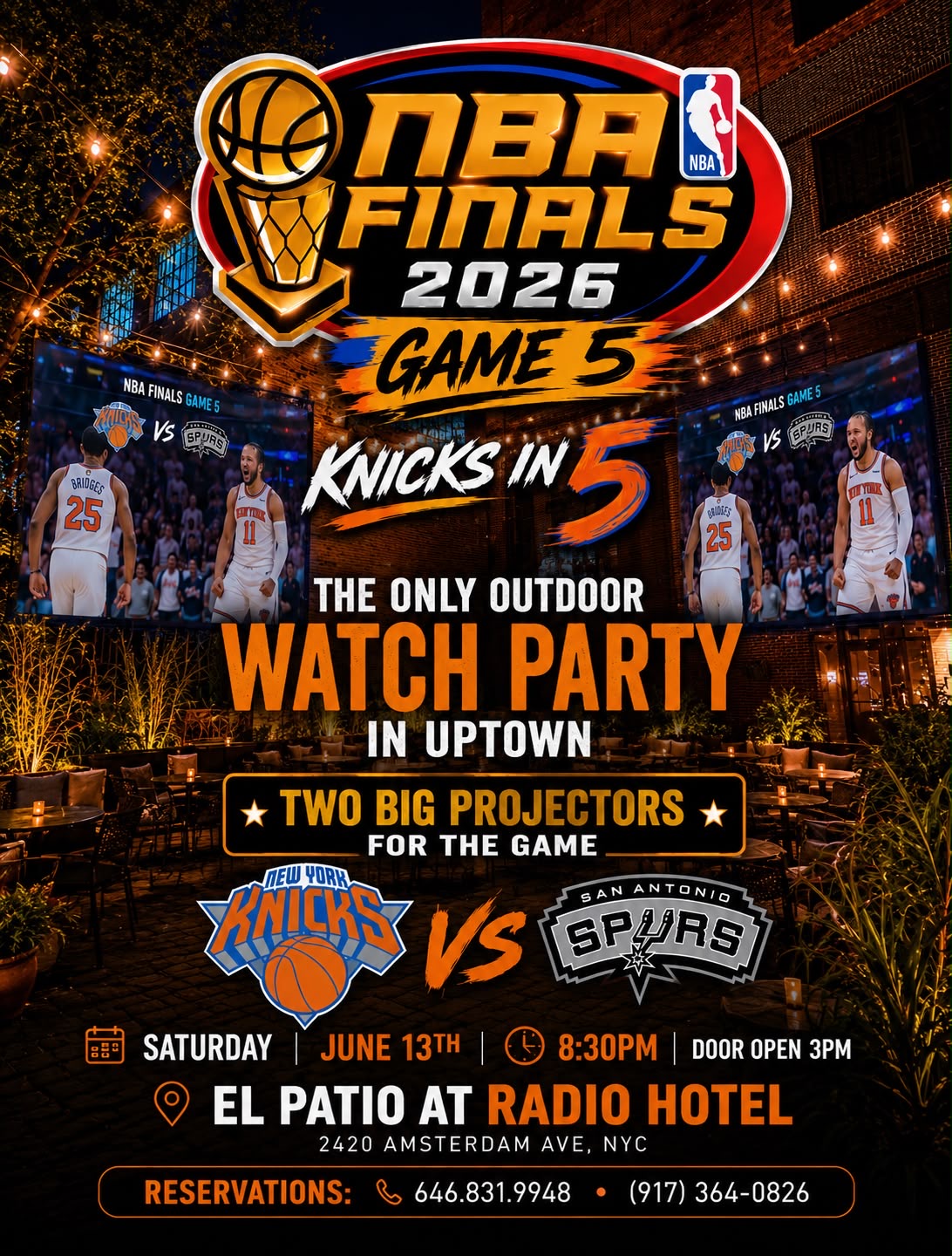 BOMBITA PARTY NBA FINAL 2026 Game5 KNICKS IN 5